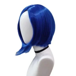 Anime Insidan Ut 2 Sorgsen Cosplay Peruk Kvinnor Män Kort Blå Bob Peruk Rakt Hår Halloween Juldräkt><noscript><img width=