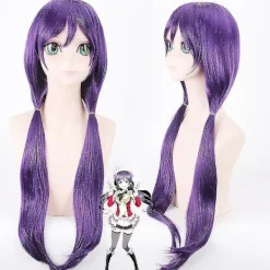 Anime Lovelive! Wig Nozomi Tojo Black Purple Long Hair Hi> Peruker
