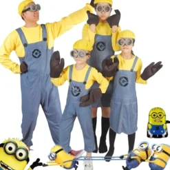 Anime Minion Familjekostym för Hela Familjen - Cosplaydräkt för Pojkar, Flickor, Män och Kvinnor -FD- L> Dräkter