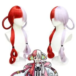 Anime One Piece Uta Cosplay Peruk Uta Röd Rosa Värmebeständigt Hår Utklädnad Halloween Peruk> Peruker