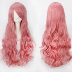 Anime peruk cos knappnät högtemperatur silke 80CM långt lockigt hår-K027-11> Peruker