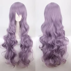 Anime peruk cos knappnät högtemperatur silke 80CM långt lockigt hår-K027-29> Peruker