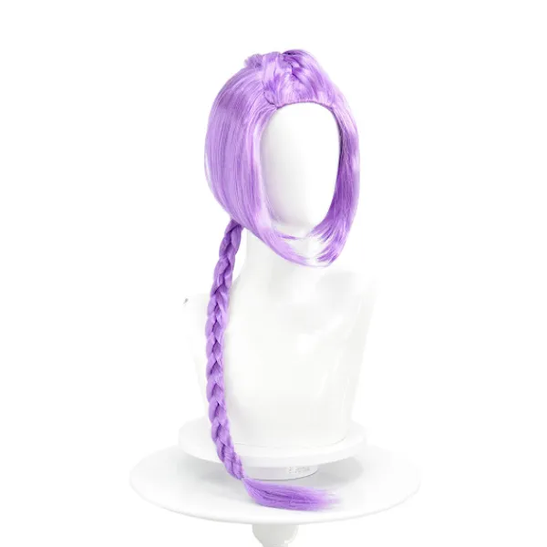 Anime Peruk Häxjakt Rumi Barnperuk Lågtemperatur Silke Lila Enkel Fläta Peruk Set> Peruker