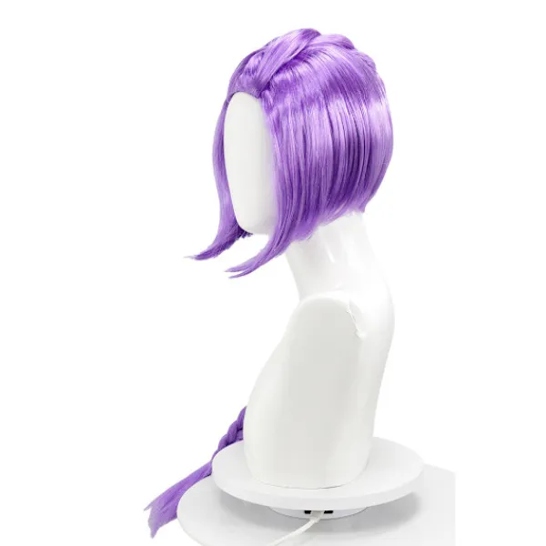 Anime Peruk Häxjakt Rumi Barnperuk Lågtemperatur Silke Lila Enkel Fläta Peruk Set> Peruker