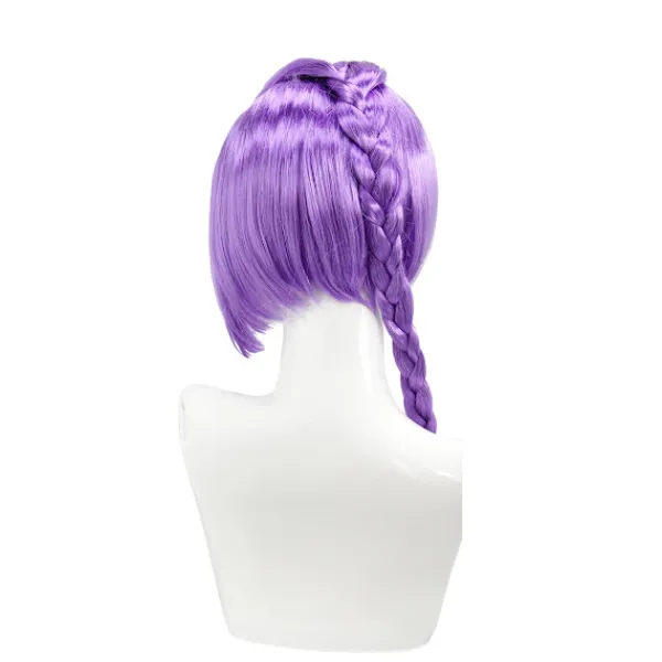 Anime Peruk Häxjakt Rumi Barnperuk Lågtemperatur Silke Lila Enkel Fläta Peruk Set> Peruker