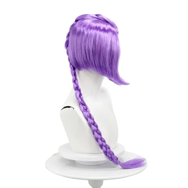 Anime Peruk Häxjakt Rumi Barnperuk Lågtemperatur Silke Lila Enkel Fläta Peruk Set> Peruker