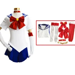 Anime Sailor Moon Cosplay Kostym Tsukino Usagi Uniform Klänning Outfits Cosplay Gul Peruk Halloween Karneval Party Kvinnor Barn XL XL><noscript><img width=