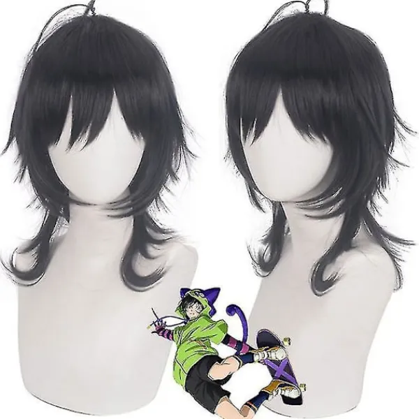 Anime Sk8 The Infinity Cosplay Costume Chinen Miya Sk Eight Cosplay Halloween Party Cos Outfits 6st/ set One Size> Peruker