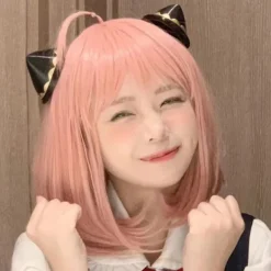 Anime Spy X Family Anya Forger Girls Rosa Cosplay Peruker Hår Acc><noscript><img width=