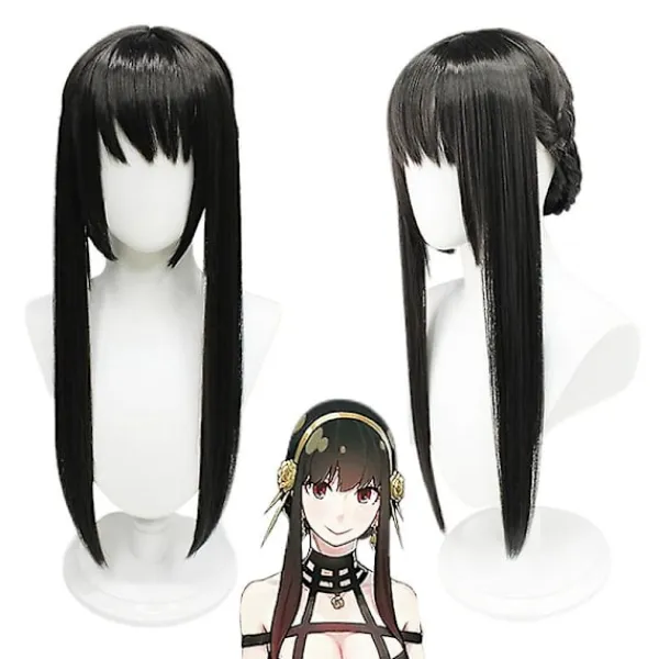 Anime Spy X Family Yor Forger Cosplay Peruker Kvinnor Svart Peruk Halloweenfest Peruker> Peruker