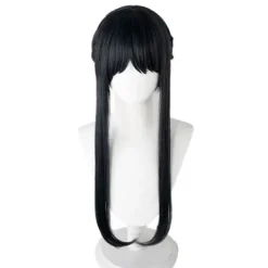 Anime SPY×FAMILY Yor Forger Lång Svart Cosplay Peruk Hårrulle Pl Svart One Size> Peruker