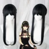Anime SPY×FAMILY Yor Forger Lång Svart Cosplay Peruk Hårnät Svart One Size> Peruker
