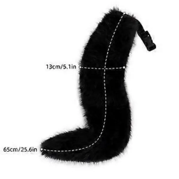 Anime Utklädnad Svans Anime Cosplay Djursvans Vargsvans Kostym för Vuxna Barn (Svart)> Peruker