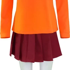 Anime Velma Cosplay Kostym Filmkaraktär Orange Uniform Halloween Kostym För Kvinnor Flickor Cosplay Kostym Peruk V XL><noscript><img width=