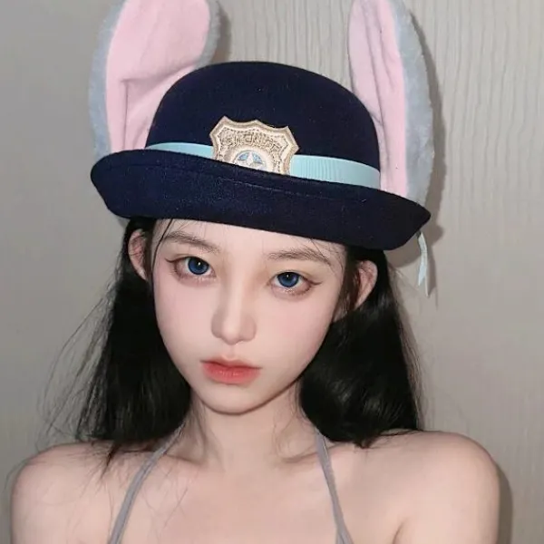 Anime Zootopia Zootropolis 2 Judy Hopps Cosplay Kaninöron Mössa Hatt Tillbehör*.> Huvudbonader