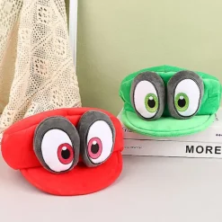 Anime-spel Mario Odyssey Plyschhatt Nyhet Grön Röd Keps för Cosplay Kostym Halloween Födelsedagspresenter> Huvudbonader