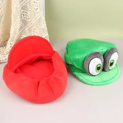 Anime-spel Mario Odyssey Plyschhatt Nyhet Grön Röd Keps för Cosplay Kostym Halloween Födelsedagspresenter><noscript><img width=