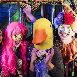 Ank Mask Halloween Djur Deluxe Mask Latex Tema Gul Med Mask><noscript><img width=