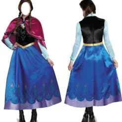 Anna vuxen maskeradkostym prinsessa Anna klänning rollspelsdräkt - WELLNGS S> Dräkter