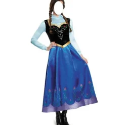 Anna vuxen maskeradkostym prinsessa Anna klänning rollspelsdräkt - WELLNGS S><noscript><img width=
