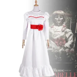 Annabel Film Cosplay Kostym för Kvinnor Barn Vuxen Halloween Kostymer och Peruk Skräck Läskig Fancy Vit Klänning Outfits A endast peruk-FF- Kids 140 | Fyndiq><noscript><img width=