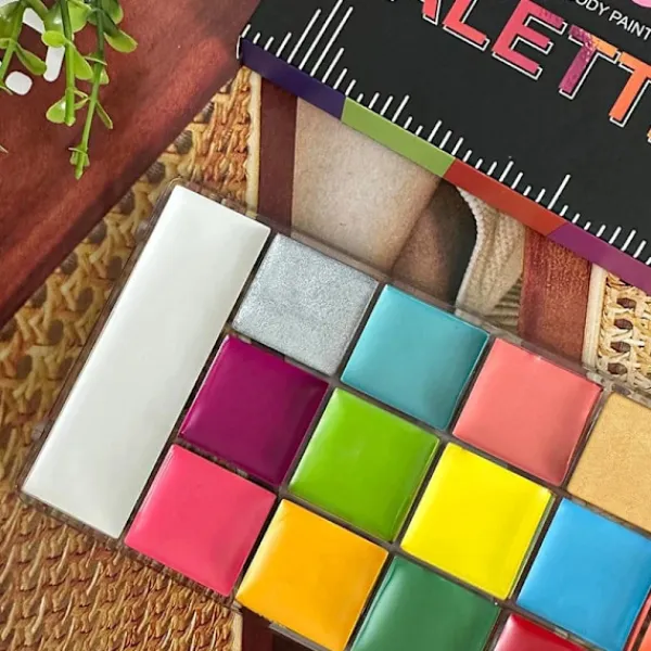 Ansikte Kropp Färg Palett Olje Smink Set 20 Färger SFX Halloween Fest Målning med 10 st Konstnär Paintbrushes> Smink