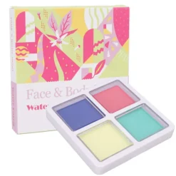 Ansikts- och kroppsfärg 4 färger Matt Ljus Stark Hållbar Vattenlöslig Sminkpigment för Cosplay Semester 40g> Smink