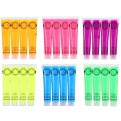 Ansikts- och kroppsmålningsglödkit Set med 24 tuber 6 färger Konstfest Fancy Cosplay Makeup><noscript><img width=