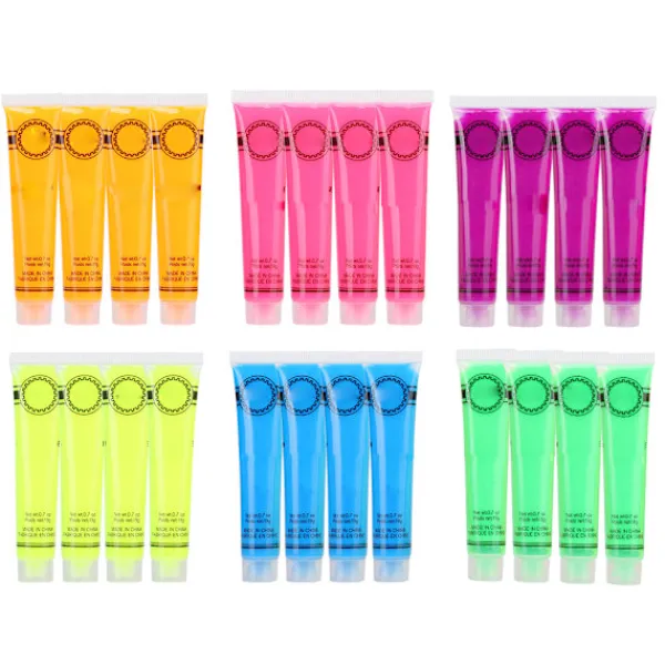 Ansikts- och kroppsmålningsglödkit Set med 24 tuber 6 färger Konstfest Fancy Cosplay Makeup> Smink