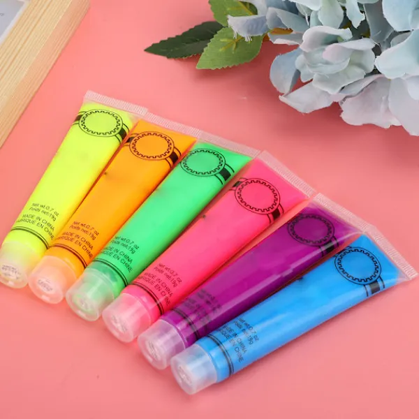 Ansikts- och kroppsmålningsglödkit Set med 24 tuber 6 färger Konstfest Fancy Cosplay Makeup> Smink