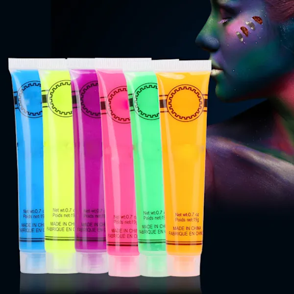 Ansikts- och kroppsmålningsglödkit Set med 24 tuber 6 färger Konstfest Fancy Cosplay Makeup> Smink