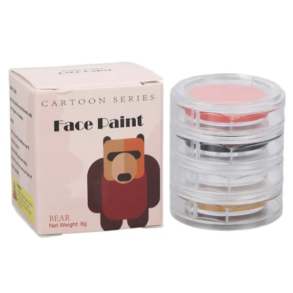 Ansikts- och kroppsmålningspalett 4 färger Hypoallergen smink för julfest 34g Björn> Smink