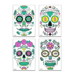 Beau Care Ansiktsbehandling tatuering dekal Bicolor luminescens Vatten till papper Vuxna och barn Halloween påsk jul Rave fest><noscript><img width=