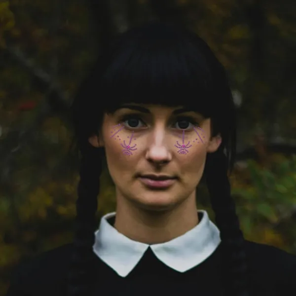 Ansiktsdekaler Rhinestone Självhäftande Spindelväv Halloween Stil Vintage Gotisk Stil Dekorativa Juveler> Smink