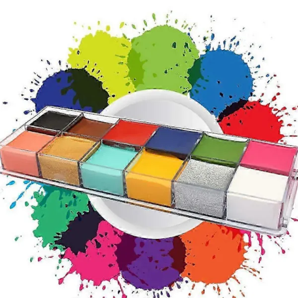 Ansiktsfärg Barn Fluorescerande Ansiktsfärg Kosmetiskt Pigment Ansikte Kroppsmålning Ansiktsmålningskit Barn Tvättbar> Smink