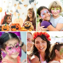 NeunWolken Ansiktsfärgsats, Barnens sminkpalett, Lämplig för musikfestivaler, fester, Halloween, rollspel><noscript><img width=