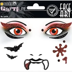 Ansiktsklistermärke - HERMA - 15318 - Vampyr - Temporära Tatueringar - Glitter> Smink