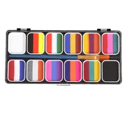 Ansiktskroppsfärgpalett Halloween Party Makeup Ansiktsmålningsset med pensel för barn vuxen><noscript><img width=