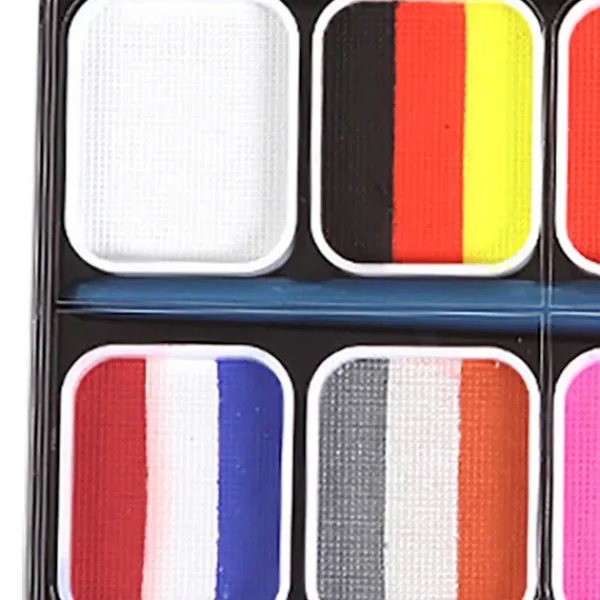 Ansiktskroppsfärgpalett Halloween Party Makeup Ansiktsmålningsset med pensel för barn vuxen> Smink