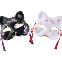 Ansiktsmask för djur - Räv, Katt, Cosplay-kostym, Huvudbonad för Karneval, Maskeradfest, Tillbehör> Masker
