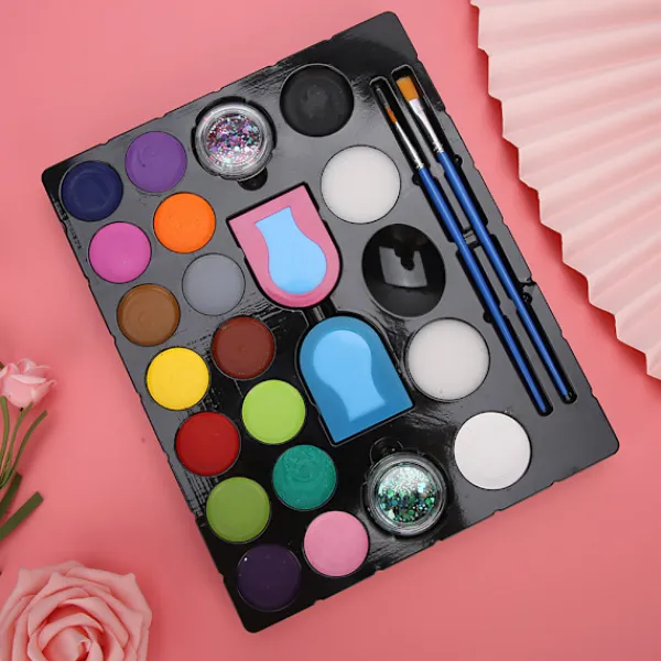 Ansiktsmålning Set för Barn, Glitterpulver och Kroppsmålning Pigment Kit för Barns DIY Kosmetik, Konst och Hantverk Verktygsset> Smink