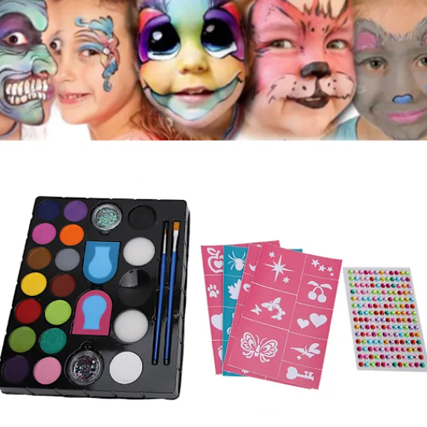 Ansiktsmålning Set för Barn, Glitterpulver och Kroppsmålning Pigment Kit för Barns DIY Kosmetik, Konst och Hantverk Verktygsset> Smink