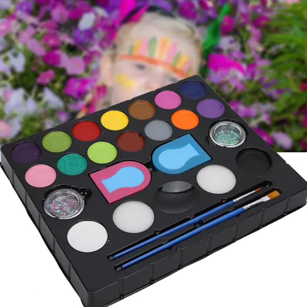 Ansiktsmålning Set för Barn, Glitterpulver och Kroppsmålning Pigment Kit för Barns DIY Kosmetik, Konst och Hantverk Verktygsset> Smink