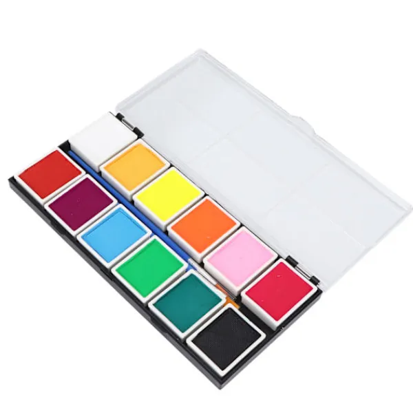 Ansiktsmålningskit 12 Färger Kosmetisk Kvalitet Snabbtorkande Lätt Att Rengöra DIY Hudmålning 120g 120ml Pasta> Smink