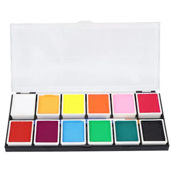 Ansiktsmålningskit 12 Färger Kosmetisk Kvalitet Snabbtorkande Lätt Att Rengöra DIY Hudmålning 120g 120ml Pasta> Smink