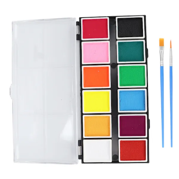 Ansiktsmålningskit 12 Färger Kosmetisk Kvalitet Snabbtorkande Lätt Att Rengöra DIY Hudmålning 120g 120ml Pasta> Smink