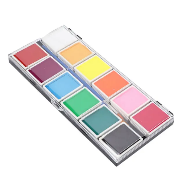 Ansiktsmålningskit 12 Färger Kosmetisk Kvalitet Snabbtorkande Lätt Att Rengöra DIY Hudmålning 120g 120ml Pasta> Smink