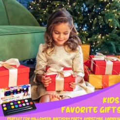 Ansiktsmålningskit för barn, 16-färgspalett med penslar, giftfri och tvättbar, perfekt för Halloween och fester[YD]><noscript><img width=