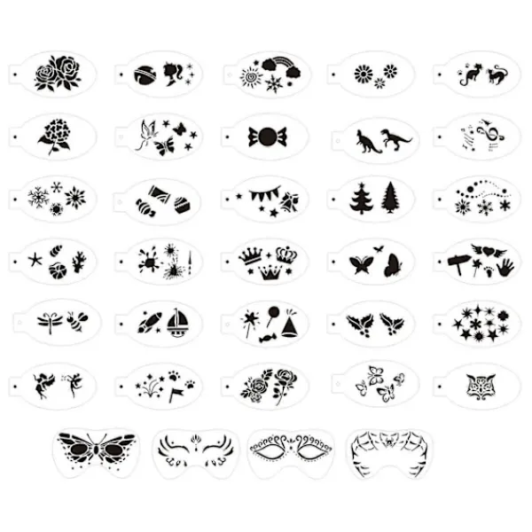 BraVärde Ansiktsmålningsschabloner, Kroppsmålningsmall Hållbar, Maskeradfestivaler-lingling}> Smink