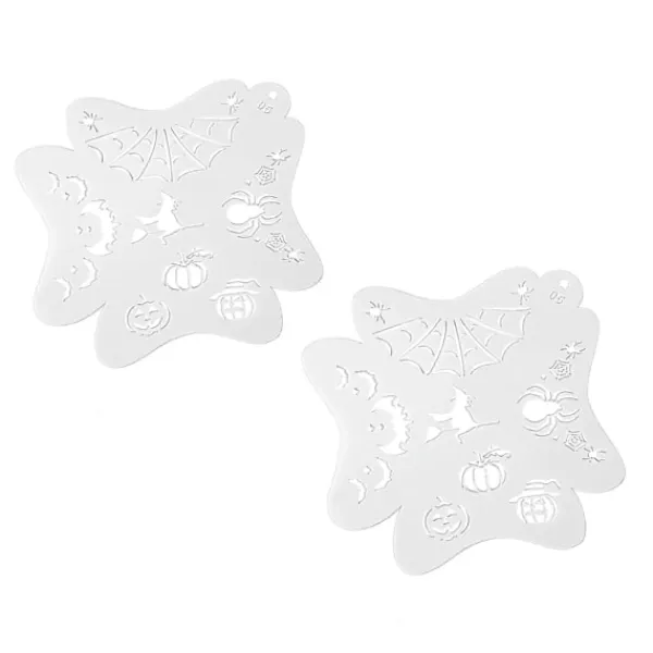 Ansiktsmålningsschabloner för Barn Ihåliga Kroppsmålningsmallar för Halloween och Högtidsmakeup 2 st> Smink